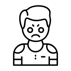 Irritation Outline Style Emotion Icon