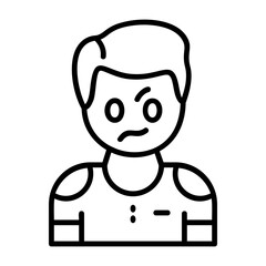 Irritation Outline Style Emotion Icon
