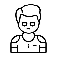 Gloom Outline Style Emotion Icon