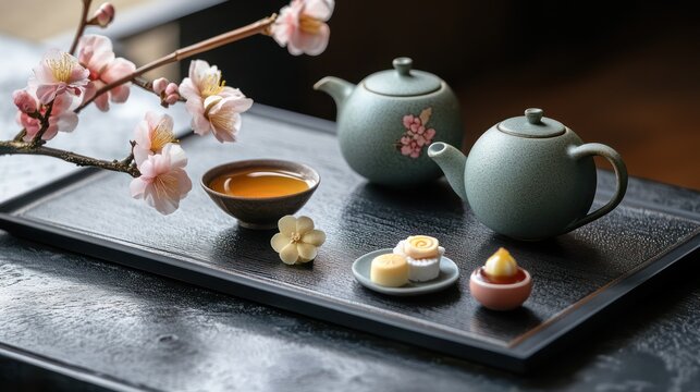 Elegant Tea Ceremony Still Life