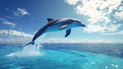 Fototapeta premium dolphin jumping in water