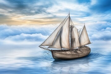 Obraz premium A business plan floating in the sky like a treasure map leading to success