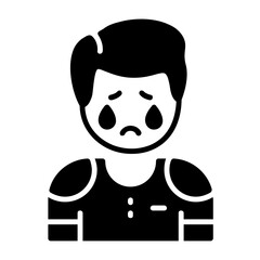 Melancholy Solid Style Emotion Icon