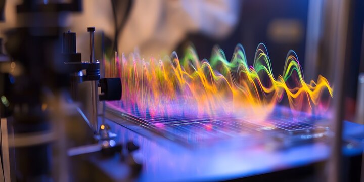 Colorful Sound Waves Visualization on Oscilloscope in Modern Lab