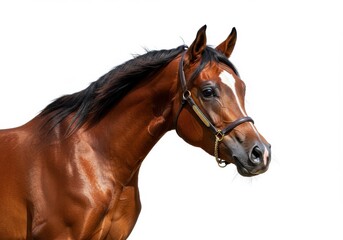 Obraz premium Majestic bay horse close-up portrait