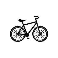 Simple black and white bicycle vector illustration vector on white background