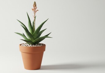 Succulent aloe plant terracotta pot