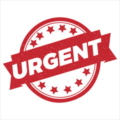Urgent round stamp icon grunge distressed style