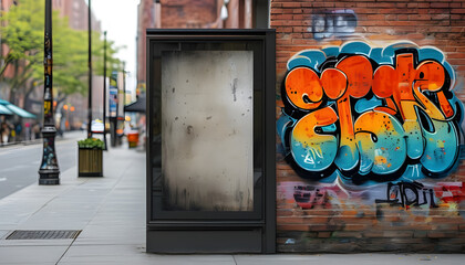 Naklejka premium Street art showcase urban city photography vibrant environment close-up view graffiti culture