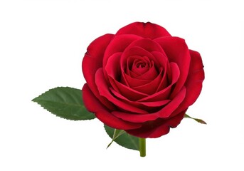 Vibrant red rose single bloom