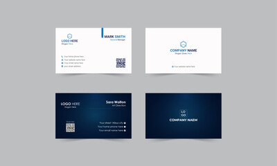 Simple set of professional visiting cards design vector template modern business card bundles with simple layout print-ready file creative calling card dark and white color void business card.