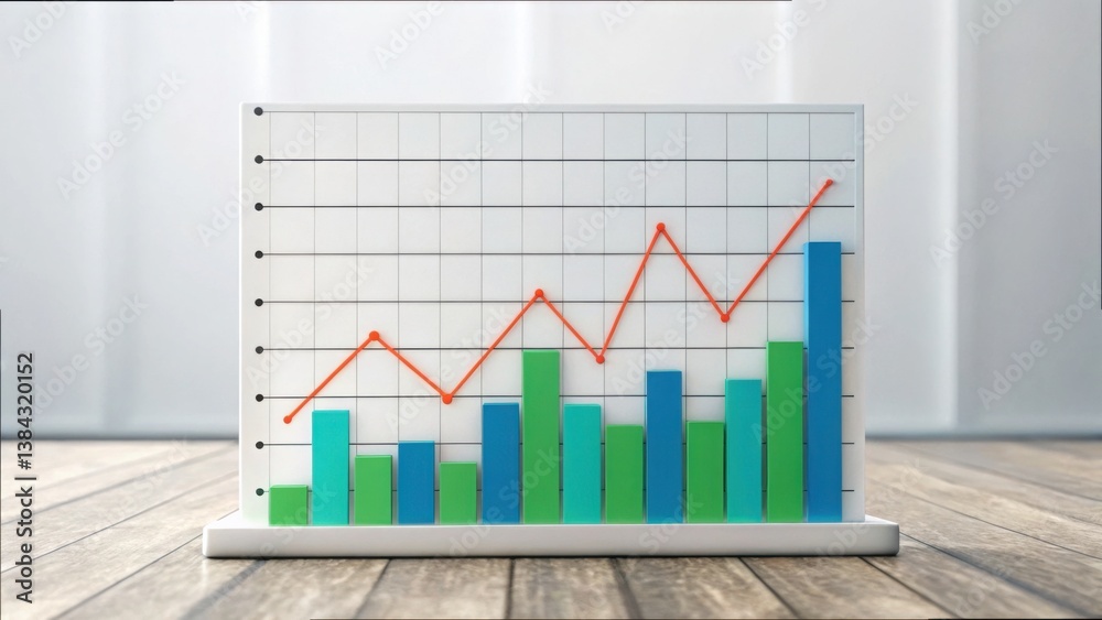 Poster Graph Displaying Data Trends with Floating Text Explanations