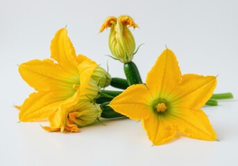 Yellow squash blossoms delicate floral