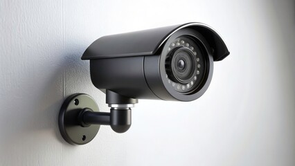 Home Security Camera Food Photography: Sleek Black Surveillance Device in Kitchen