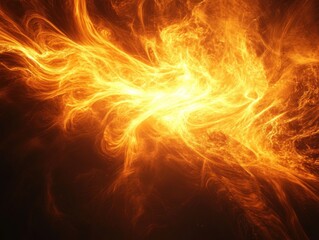 Solar flare with light painting and dramatic lighting, space for text above