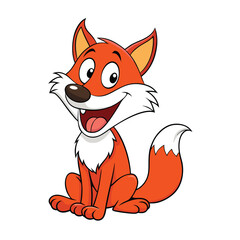 Obraz premium fox vector, icon vector illustration, isolated on a white background