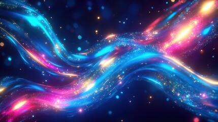 Abstract glowing swirling lines