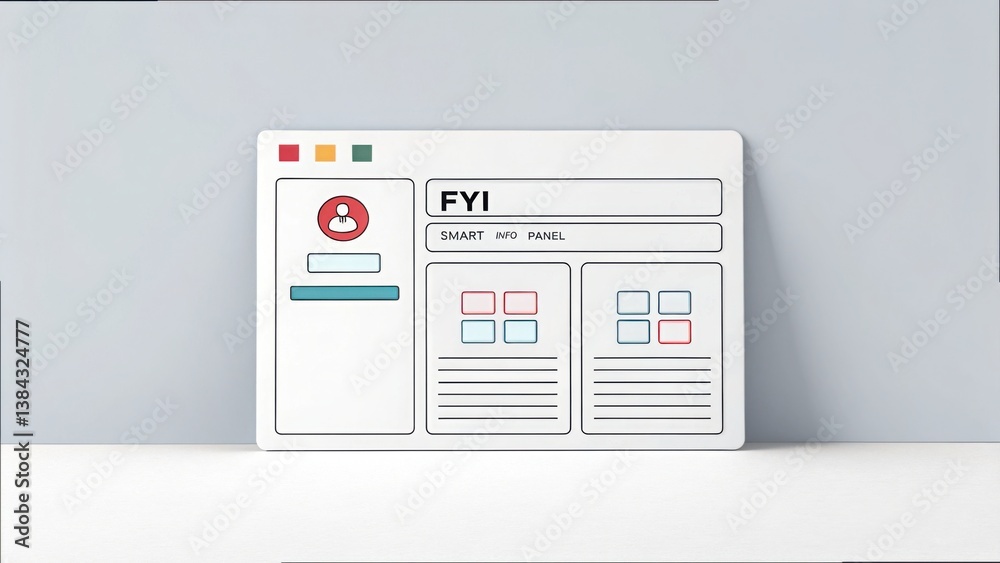 Aufkleber Virtual Assistant User Interface Screen with FAQ and Info Panel