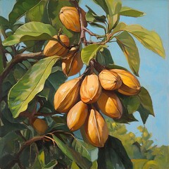 Golden Fruits on a Branch: A Vibrant Summer Harvest