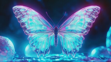 Neon Butterfly in Mystic Glow