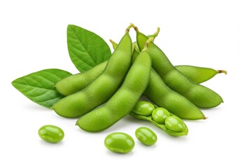 Fresh green soybeans edamame pods
