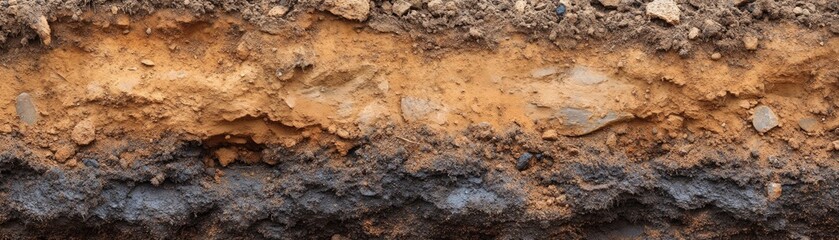 Fototapeta premium Soil Layers Cross-Section
