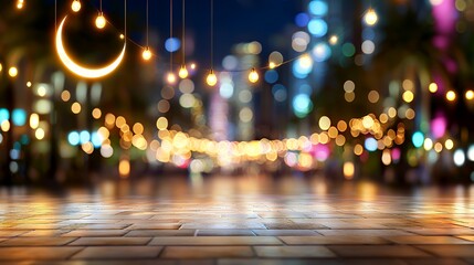 Cityscape night lights bokeh