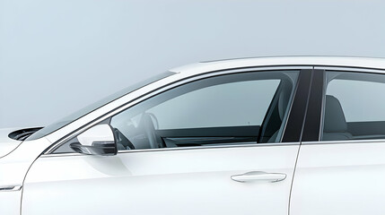 Obraz premium Side View Of A White Sedan Car