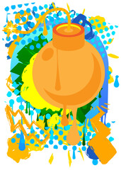 Bomb graffiti. Abstract modern street art decoration performed in urban painting style.