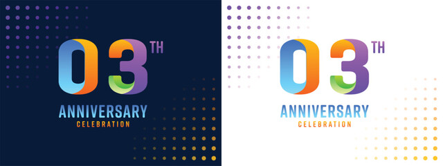 3st anniversary logo vector for business, wedding, greeting, background