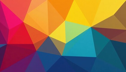 Fototapeta premium Geometric abstract shapes in vibrant color block design, triangles, pattern