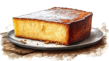 photo a Butter Cake isolated on white background,Transparent background, clear border, for easy background separation,stock image