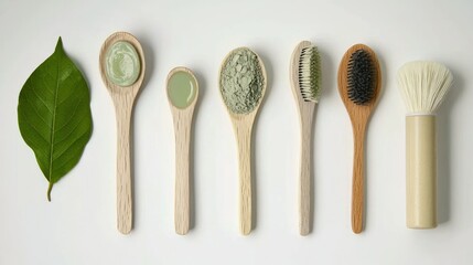 Eco-friendly skincare products isolated on white background