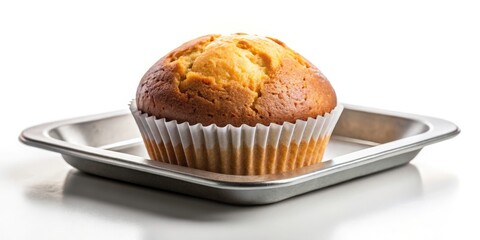 Double Exposure: Oven Baked Muffin, Baking Tray, Warm Light, Delicious Treat, Food Photography