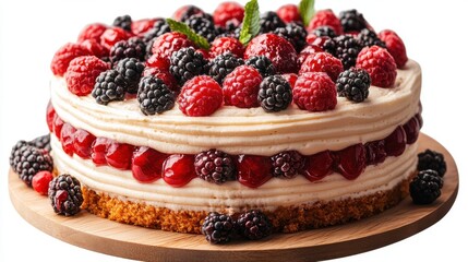 photo a Charlotte Cake isolated on white background,Transparent background, clear border, for easy background separation,stock photo