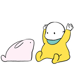 赤ちゃんとうさぎ