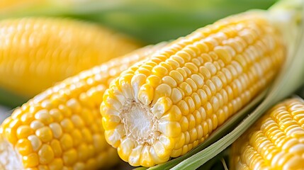 Close up fresh corn kernels