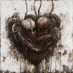 Embrace of Darkness: A Surreal Horror Painting