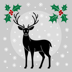 christmas card with reindeer