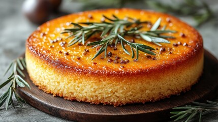 photo a Olive Oil Cake isolated on white background,Transparent background, clear border, for easy background separation,illustration