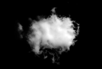 Collection of white clouds or fog for fog design, smog, abstract clouds, fog over the sky, summer, dark grey storm, condensation, isolated on black background.	
