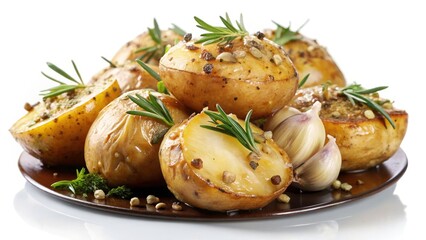 Long Exposure Photography: Potatoes Au Poivre with Rosemary & Garlic - Detailed Food Photo