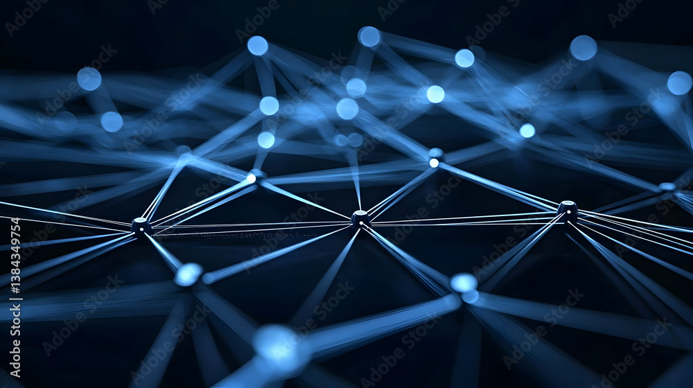 Poster abstract network of interconnected points and lines