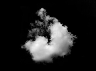 Collection of white clouds or fog for fog design, smog, abstract clouds, fog over the sky, summer, dark grey storm, condensation, isolated on black background.	

