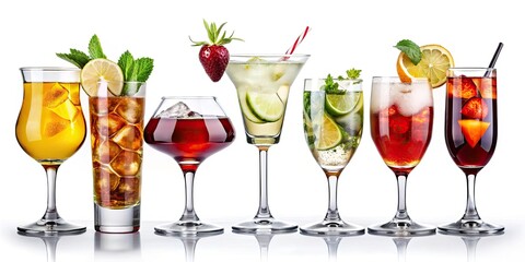 Modern Cocktail Photography: Stylish Drinks in Glassware - High-Resolution Images