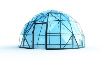 Fototapeta premium Glass igloo house isolated on white background