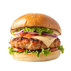 pork-burger isolated on white