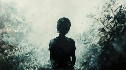 Silhouette of Solitude: A Moody, Contemplative Artwork