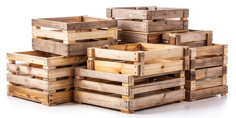Rustic Wooden Food Crate Delivery, Natural Produce Transport Boxes, Farm Fresh Wooden Packaging