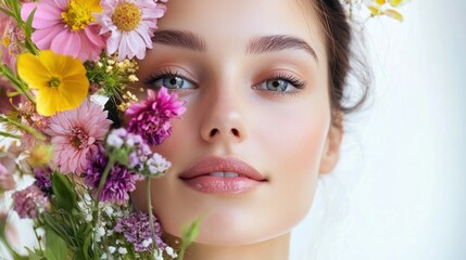 Holistic beauty approach isolated on white background